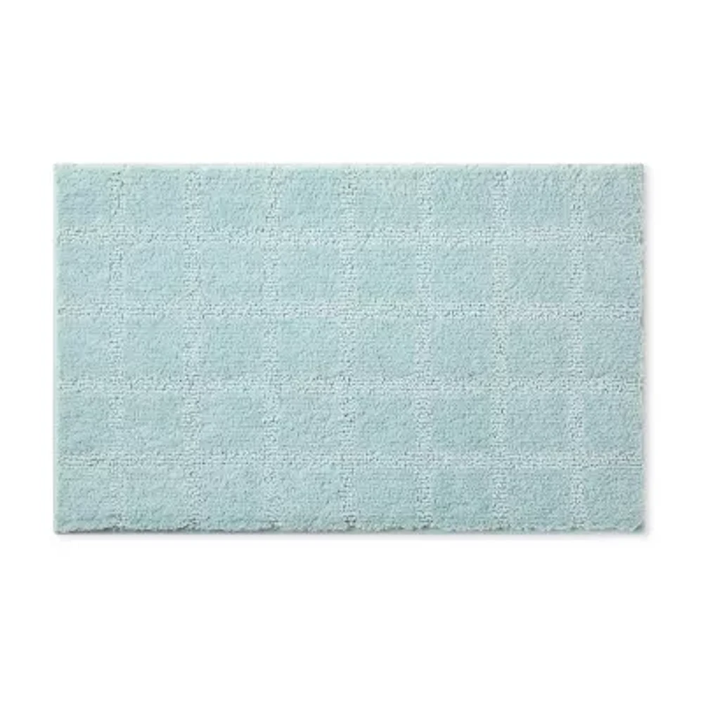 Town And Country Windowpane Aqua Bath Mat