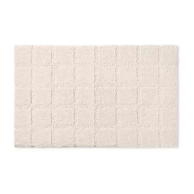 Town And Country Windowpane Beige Bath Mat