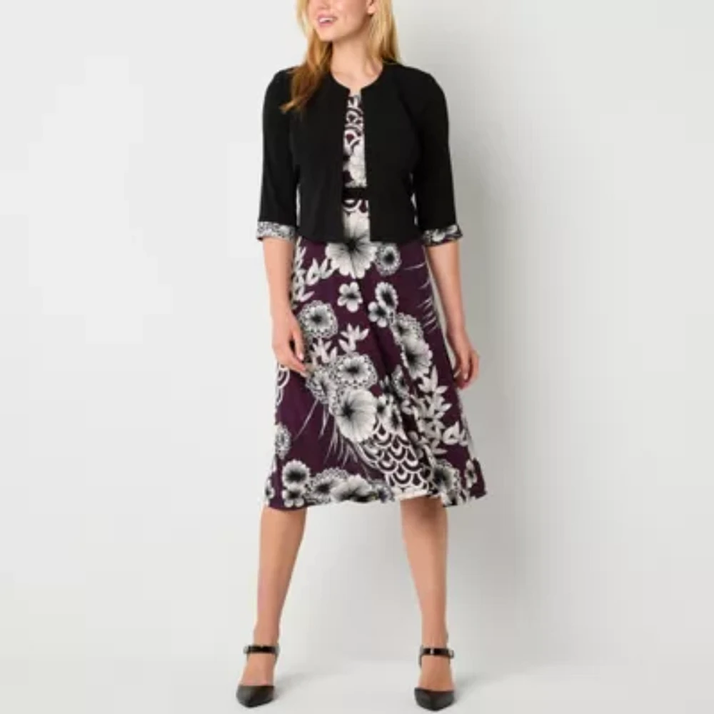 Studio 1 Womens Floral Jacket Dress