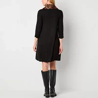 Alyx Womens 3/4 Sleeve Shift Dress With Removable Scarf