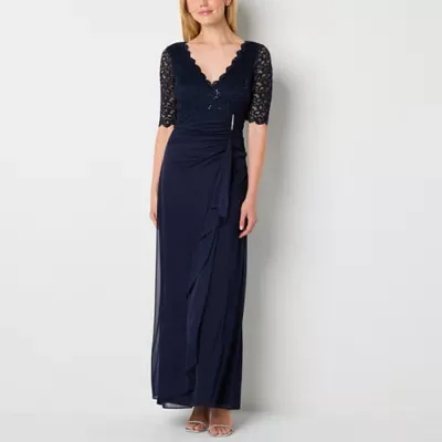 Jessica Howard Womens Elbow Sleeve Evening Gown