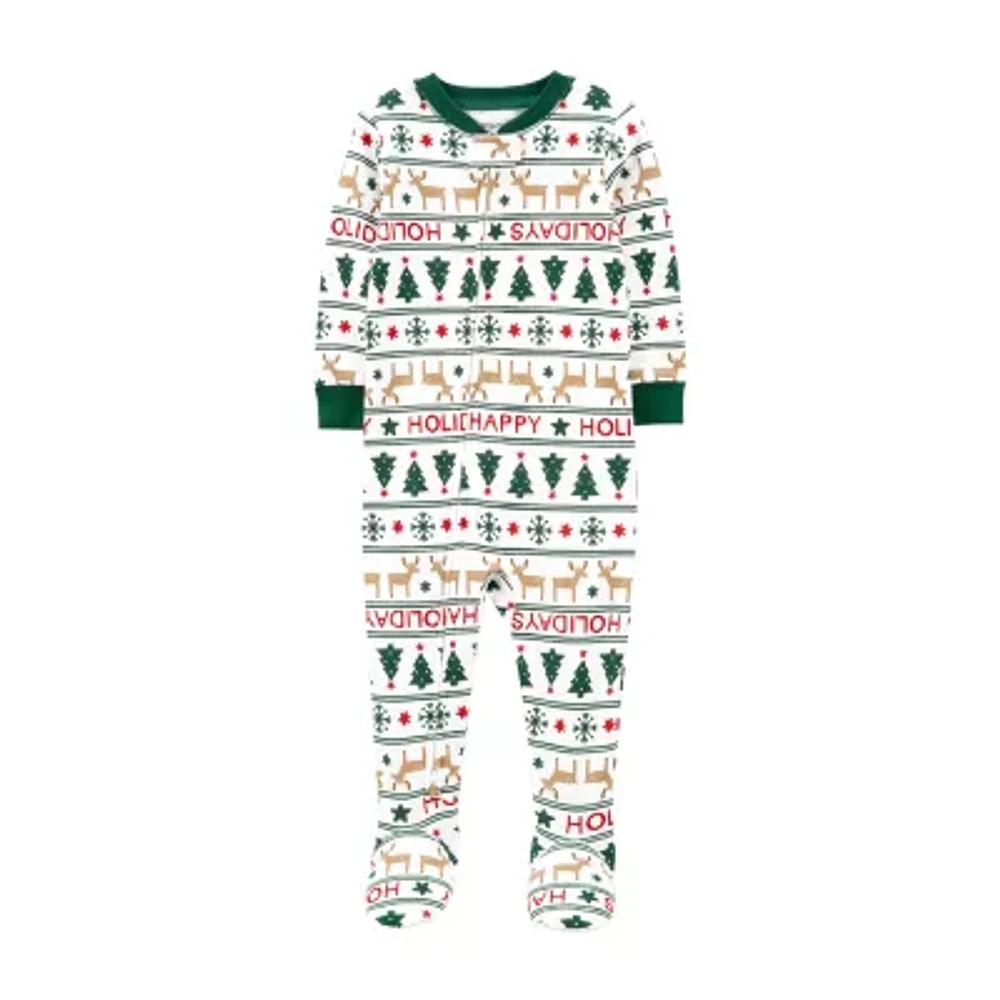 Carter's Toddler Unisex Crew Neck Fleece Long Sleeve Footed Pajamas