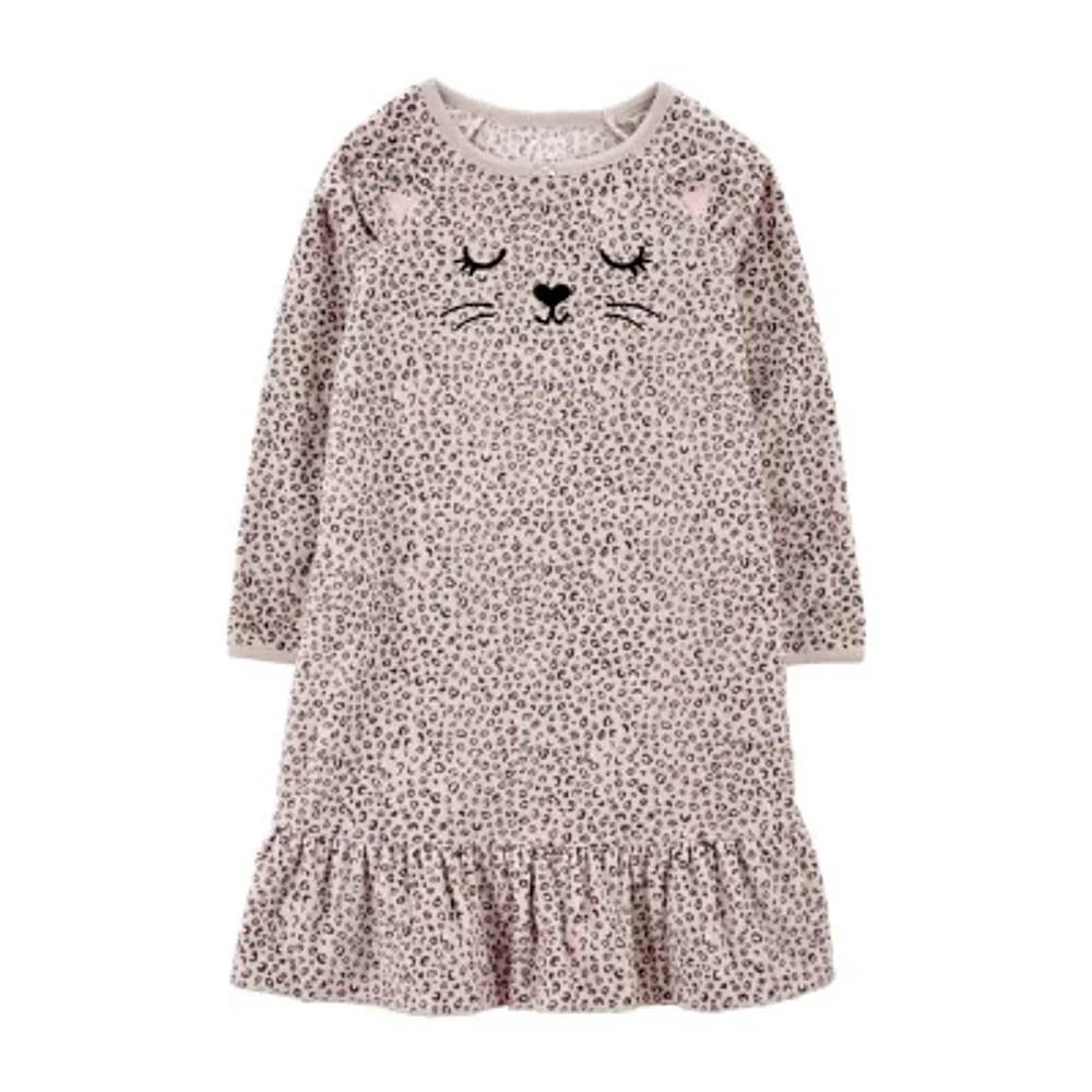 Carter's Toddler Girls Crew Neck Long Sleeve Nightgown