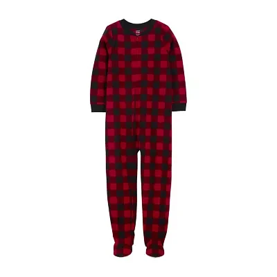 Carter's Little & Big Unisex Crew Neck Fleece Long Sleeve Footed Pajamas