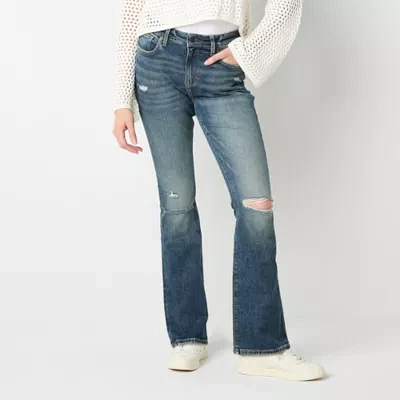 Arizona-Juniors Womens Mid Rise Bootcut Jean