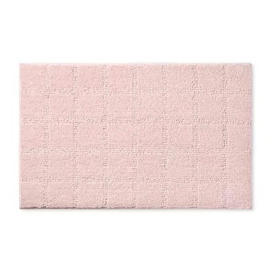 Town And Country Windowpane Blush Bath Rug