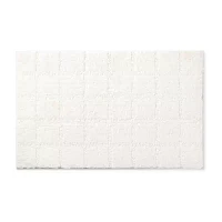 Town And Country Windowpane White Bath Rug