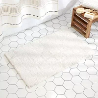 Town And Country Windowpane White Bath Rug