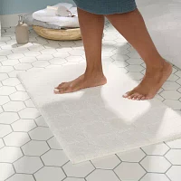 Town And Country Windowpane White Bath Rug