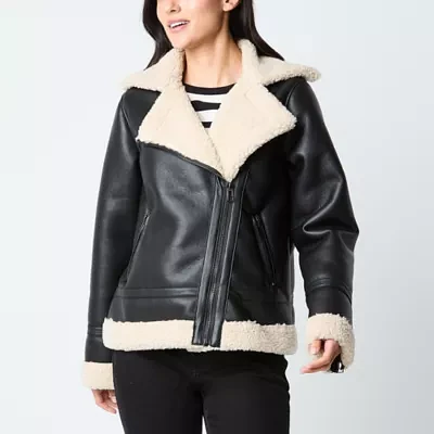 a.n.a Faux Leather Moto Heavyweight Coat