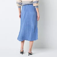 a.n.a Crinkle Womens Midi A-Line Skirt