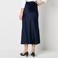 Liz Claiborne Womens Mid Rise Midi A-Line Skirt