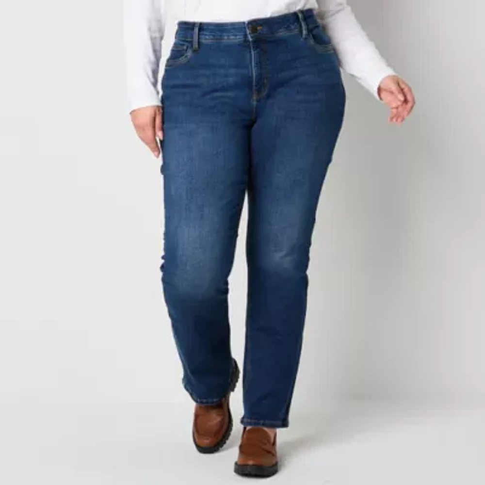 Liz Claiborne-Plus Womens Mid Rise Bootcut Jean