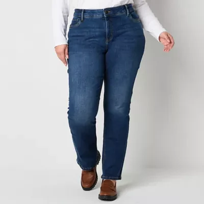 Liz Claiborne-Plus Womens Mid Rise Bootcut Jean