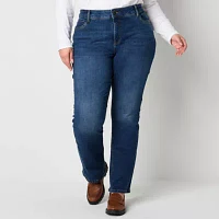 Liz Claiborne-Plus Womens Mid Rise Bootcut Jean