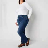 Liz Claiborne-Plus Womens Mid Rise Bootcut Jean
