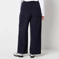 Liz Claiborne-Plus Margot Tailored Classic Fit Wide Leg Trouser