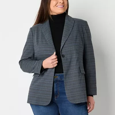 Liz Claiborne Womens Classic Fit Blazer-Plus