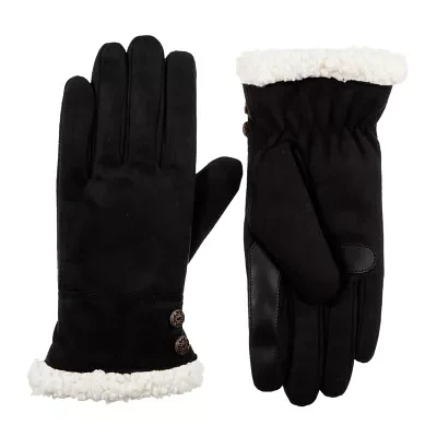 Isotoner Microsued Glove W/Button Touch Screen Enabled Cold Weather Gloves