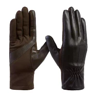Isotoner Womens Leather Touch Screen Enabled Gloves