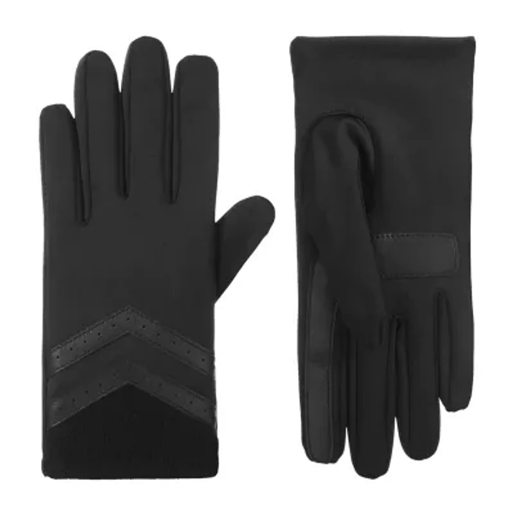 Isotoner Spandex Glove W/Rib Knit Insert Touch Screen Enabled Cold Weather Gloves