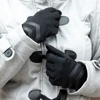 Isotoner Spandex Glove W/Rib Knit Insert Touch Screen Enabled Gloves