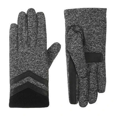 Isotoner Spandex Glove W/Rib Knit Insert Touch Screen Enabled Cold Weather Gloves