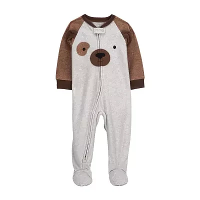 Carter's Toddler Boys Crew Neck Microfleece Long Sleeve Footed Pajamas