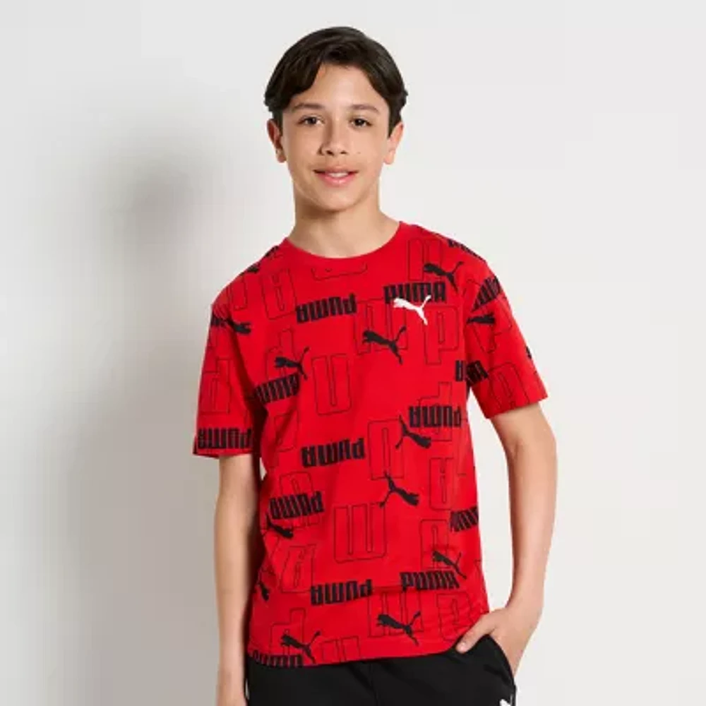 PUMA Big Boys Crew Neck Short Sleeve Graphic T-Shirt