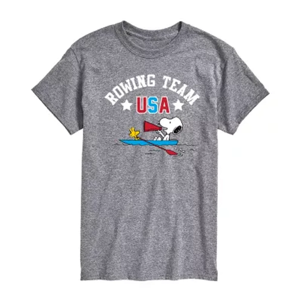 Mens Short Sleeve Peanuts Rowing Team Graphic T-Shirt