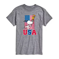 Mens Short Sleeve Peanuts USA Graphic T-Shirt