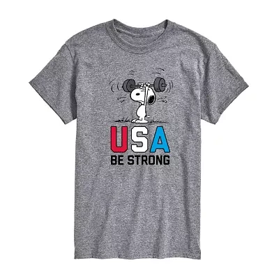 Mens Short Sleeve Peanuts USA Graphic T-Shirt