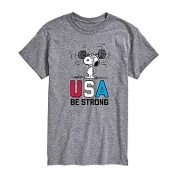 Mens Short Sleeve Peanuts USA Graphic T-Shirt