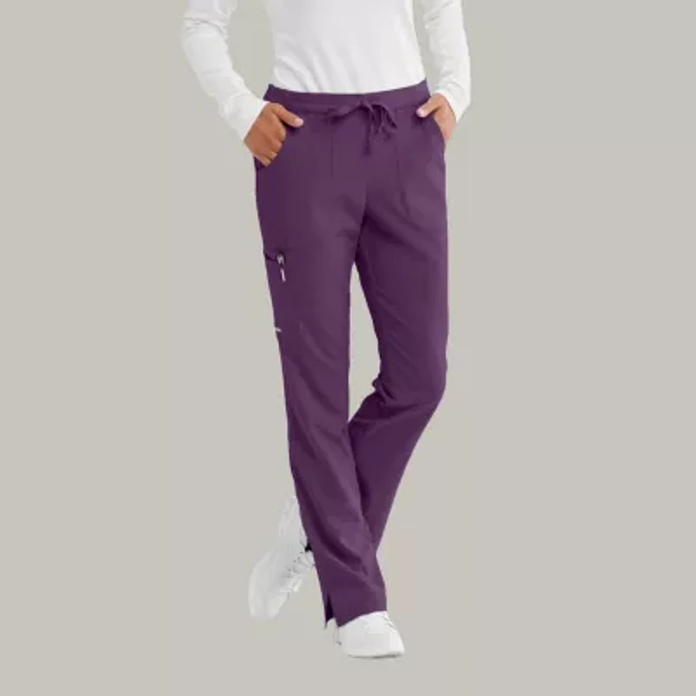 Skechers Sk201 Reliance 3-Pocket Mid-Rise Straight Leg Womens Plus Tall Tag Free Stretch Fabric Moisture Wicking Scrub Pants