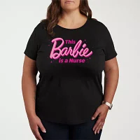 Nurse Womens Plus Crew Neck Short Sleeve Barbie T-Shirt