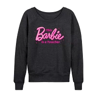 Teacher Womens Plus Crew Neck Long Sleeve Barbie T-Shirt