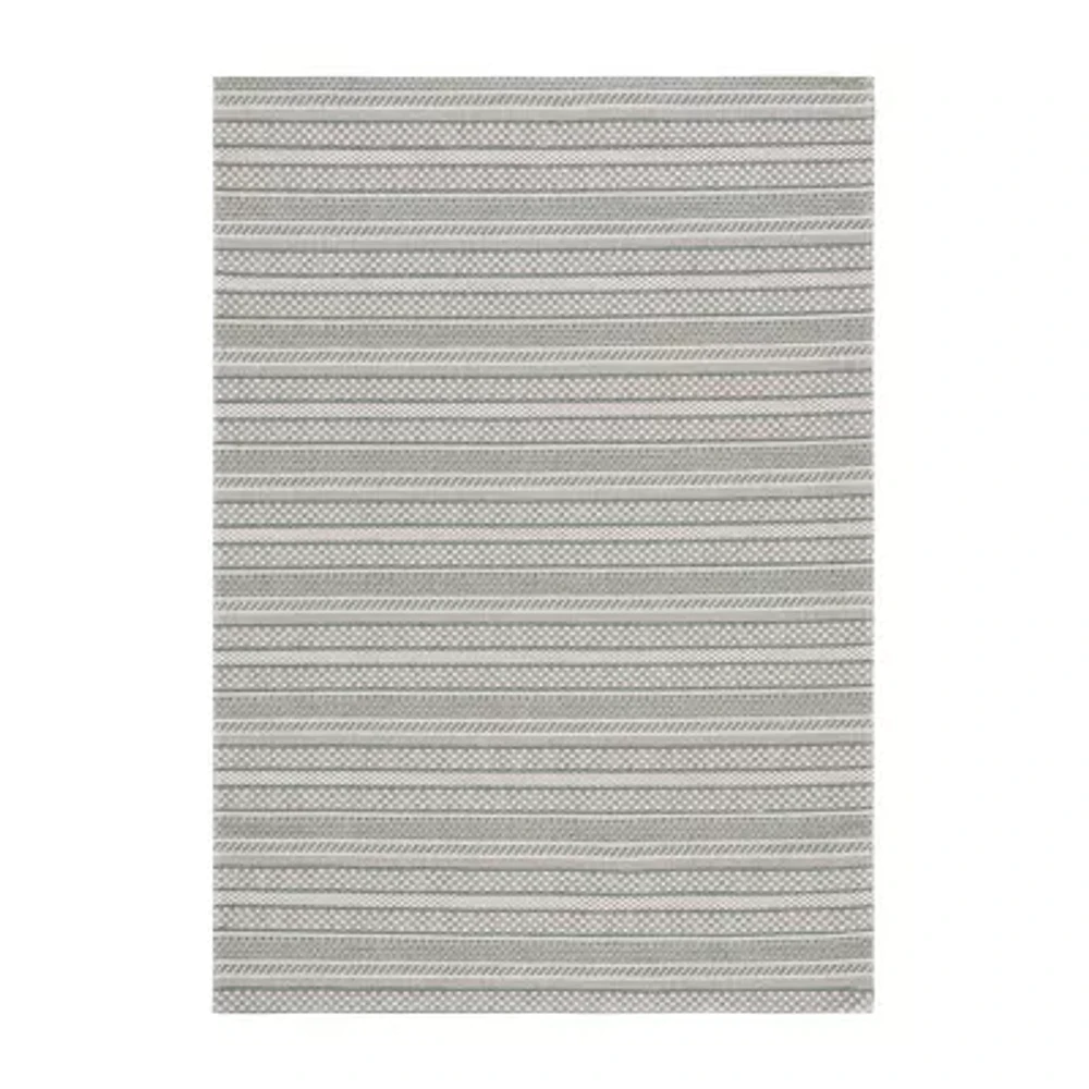 Martha Stewart Joan Stripe Water Resistant Indoor Rectangular Area Rug