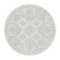 Martha Stewart Deena Floral Hand Tufted 7' X 7' Indoor Round Area Rug