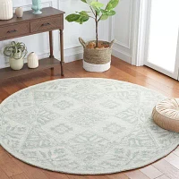 Martha Stewart Deena Floral Hand Tufted 7' X 7' Indoor Round Area Rug