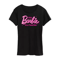 Teacher Womens Short Sleeve Barbie Graphic T-Shirt