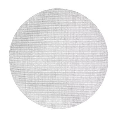 Martha Stewart Britt Stripe Washable 6'7" X 6'7" Indoor Round Area Rug"