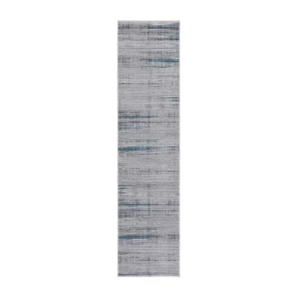 Martha Stewart Mila Stripe Washable 26" X 108" Indoor Rectangular Runner"