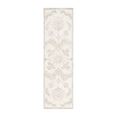 Martha Stewart Leia Floral Hand Tufted Washable 27" X 96" Indoor Rectangle Runner"