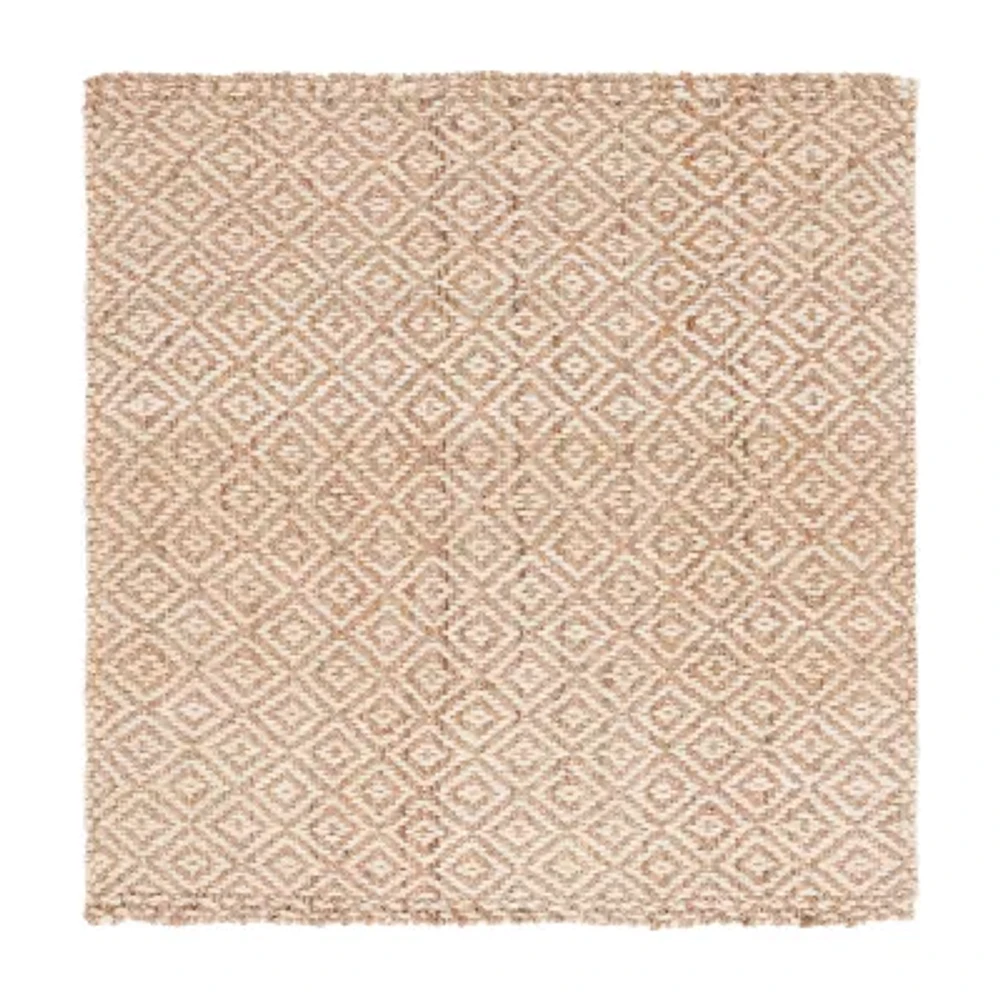 Martha Stewart Nell Bordered Woven 6' X 6' Indoor Square Area Rug