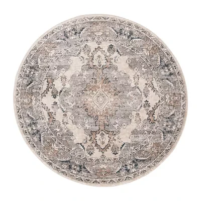 Martha Stewart Zara Medallion 6'7" X 6'7" Indoor Round Area Rug"