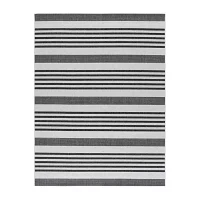 Martha Stewart Ripley Stripe Washable 6'7" X 9' Indoor Rectangular Area Rug"