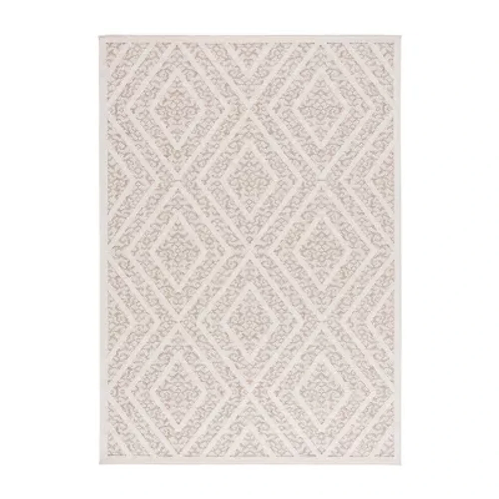 Martha Stewart Iris Geometric Washable 4' X 6' Outdoor Rectangular Area Rug