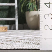 Martha Stewart Iris Geometric 6'7" X 6'7" Outdoor Round Area Rug