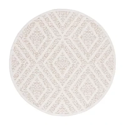 Martha Stewart Iris Geometric 6'7" X 6'7" Outdoor Round Area Rug