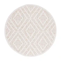 Martha Stewart Iris Geometric 6'7" X 6'7" Outdoor Round Area Rug